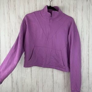Outdoor Voices Lavender Quarter-Zip Sweatshirt